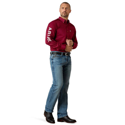 Camisa Ariat Team Logo Twill Tinto Corte Fitt